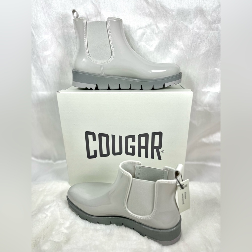 Cougar Glossy Zinc Light Gray Chelsea Rain Boots